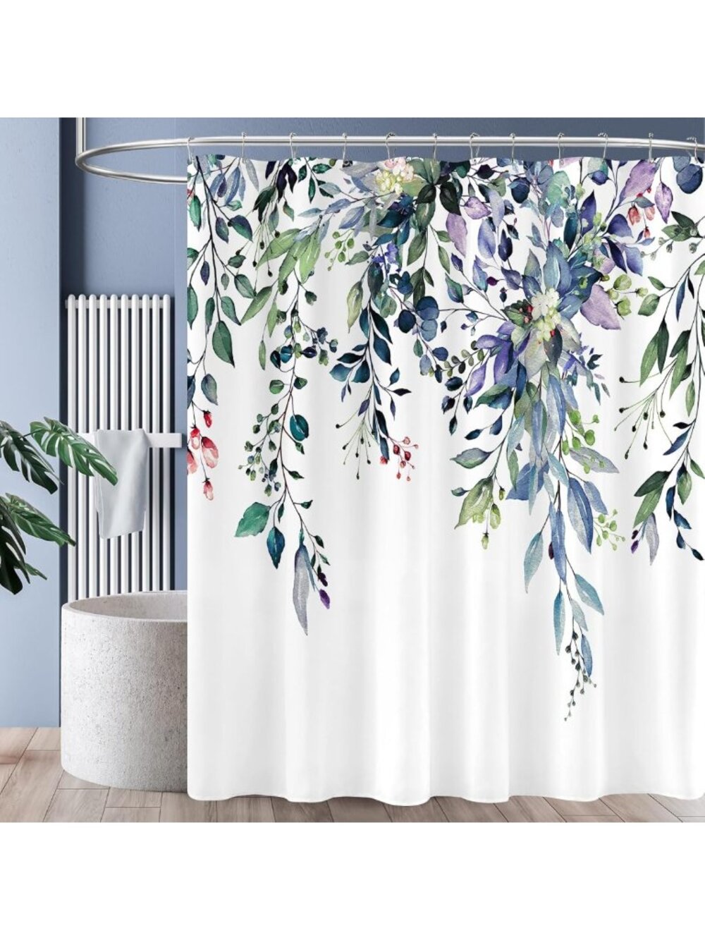 Green Eucalyptus Shower Curtain, 72x72, Stylish Bathroom Decor, Water-Resistant